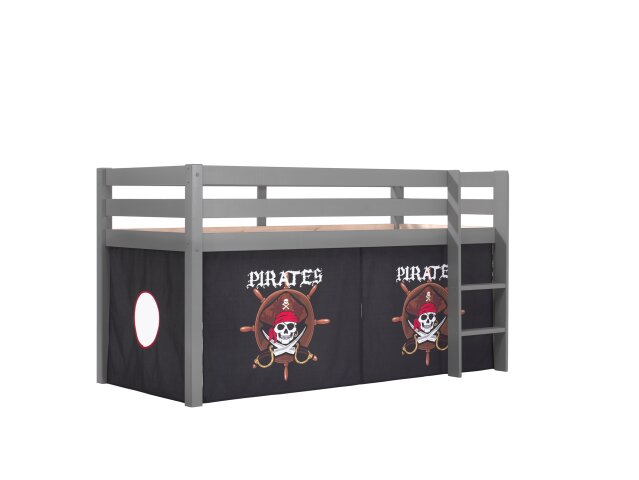 Spielbett >PINO< in Kiefer massiv grau lackiert - 210x114x106 (BxHxT)