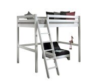 Hochbett >PINO< in Kiefer massiv weiß...