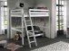 Hochbett >PINO< in Kiefer massiv weiß lackiert - 209x190x215 (BxHxT)