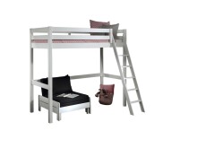 Hochbett >PINO< in Kiefer massiv weiß...