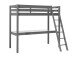 Hochbett >PINO< in Kiefer massiv grau lackiert - 209x190x165 (BxHxT)