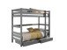 Etagenbett >PINO< in Kiefer massiv grau lackiert - 210x182x105 (BxHxT)