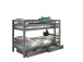 Etagenbett >PINO< in Kiefer massiv grau lackiert - 210x140x105 (BxHxT)