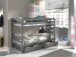 Etagenbett >PINO< in Kiefer massiv grau lackiert - 210x140x105 (BxHxT)