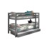 Etagenbett >PINO< in Kiefer massiv grau lackiert - 210x140x105 (BxHxT)