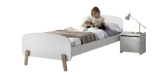 Kinderbett >KIDDY< in weiß aus Massiv Kiefer...