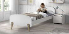 Kinderbett >KIDDY< in weiß aus Massiv Kiefer und MDF - 205,5x72,5x95cm (BxHxT)