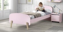 Kinderbett >KIDDY< in rosa aus Massiv Kiefer und MDF - 205,5x72,5x95cm (BxHxT)