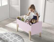 Kinderbett >KIDDY< in rosa aus Massiv Kiefer und MDF - 205,5x72,5x95cm (BxHxT)