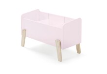 Kinderbett >KIDDY< in rosa aus Massiv Kiefer und MDF - 205,5x72,5x95cm (BxHxT)
