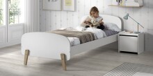 Kinderbett >KIDDY< in weiß aus Massiv Kiefer und MDF - 205,5x72,5x95cm (BxHxT)