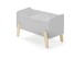 Kinderbett >KIDDY< in hellgrau aus Massiv Kiefer und MDF - 205,5x72,5x95 (BxHxT)