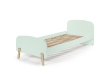 Kinderbett >KIDDY< in mintgrün aus Massiv Kiefer und MDF - 205,5x72,5x95 (BxHxT)