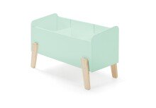 Kinderbett >KIDDY< in mintgrün aus Massiv Kiefer und MDF - 205,5x72,5x95 (BxHxT)