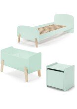Kinderbett >KIDDY< in mintgrün aus Massiv...