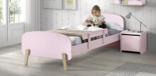 Kinderbett >KIDDY< in rosa aus Massiv Kiefer und MDF - 205,5x72,5x95cm (BxHxT)