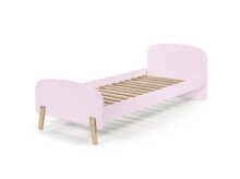 Kinderbett >KIDDY< in rosa aus Massiv Kiefer und MDF - 205,5x72,5x95cm (BxHxT)