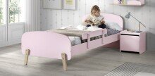 Kinderbett >KIDDY< in rosa aus Massiv Kiefer und MDF - 205,5x72,5x95cm (BxHxT)