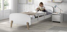 Kinderbett >KIDDY< in weiß aus Massiv Kiefer und MDF - 205,5x72,5x95cm (BxHxT)