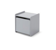 Kinderbett >KIDDY< in hellgrau aus Massiv Kiefer und MDF - 205,5x72,5x95 (BxHxT)