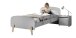 Kinderbett >KIDDY< in hellgrau aus Massiv Kiefer und MDF - 205,5x72,5x95 (BxHxT)