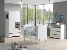 Babyzimmer-Komplettset >KIDDY< in Weiß - 129x94x68 (BxHxT)
