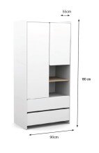 Babyzimmer-Komplettset >KIDDY< in Weiß - 129x94x68 (BxHxT)
