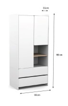 Babyzimmer-Komplettset >KIDDY< in Weiß - 129x94x68 (BxHxT)