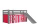 Spielbett >PINO< in Kiefer massiv grau lackiert - 210x114x218 (BxHxT)