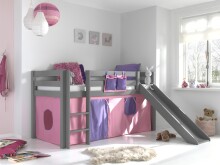 Spielbett >PINO< in Kiefer massiv grau lackiert - 210x114x218 (BxHxT)