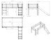 Spielbett >PINO< in Kiefer massiv grau lackiert - 210x114x218 (BxHxT)