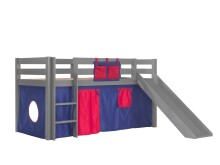 Spielbett >PINO< in Kiefer massiv grau lackiert -...