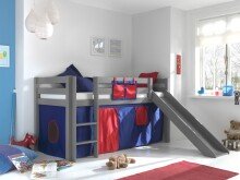 Spielbett >PINO< in Kiefer massiv grau lackiert - 210x114x218 (BxHxT)