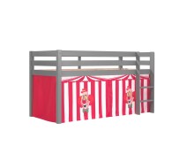 Spielbett >PINO< in Kiefer massiv grau lackiert -...
