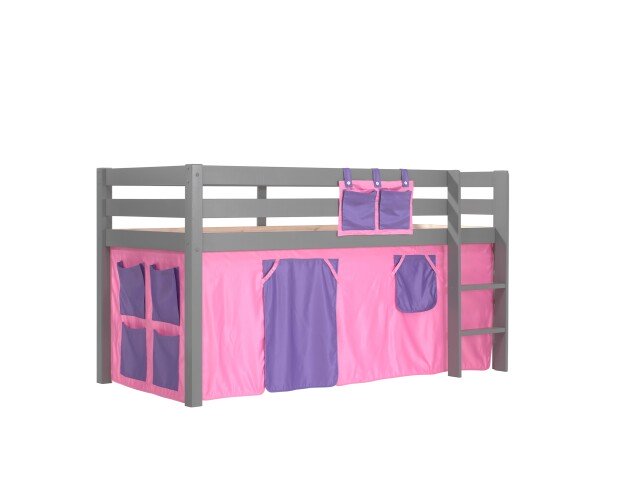 Spielbett >PINO< in Kiefer massiv grau lackiert - 210x114x106 (BxHxT)