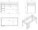 Spielbett >PINO< in Kiefer massiv grau lackiert - 210x114x106 (BxHxT)