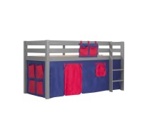 Spielbett >PINO< in Kiefer massiv grau lackiert -...