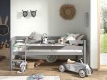 Spielbett >PINO< in Grau - 207,6x83x104,9 (BxHxT)
