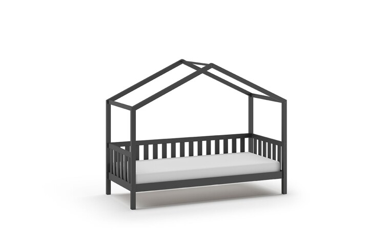 Hausbett >DALLAS< in Anthrazit aus Massive Kiefer - 210x170x97cm (BxHxT)