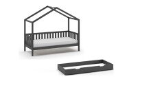 Hausbett >DALLAS< in Anthrazit aus Massive Kiefer -...