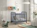 Babybett >BRONXX< in Blau matt aus Metall - 130,7x102,2x71cm (BxHxT)