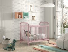 Babybett >BRONXX< in Pink matt aus Metall -...