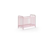 Babybett >BRONXX< in Pink matt aus Metall - 130,7x102,2x71cm (BxHxT)