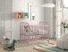 Babybett >BRONXX< in Pink matt aus Metall - 130,7x102,2x71cm (BxHxT)