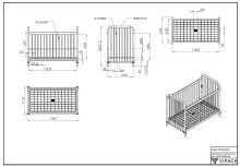 Babybett >BRONXX< in Weiss matt aus Metall - 130,7x102,2x71cm (BxHxT)