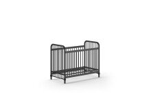 Babybett >BRONXX< in Schwarz matt aus Metall - 130,7x102,2x71cm (BxHxT)