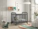 Babybett >BRONXX< in Schwarz matt aus Metall - 130,7x102,2x71cm (BxHxT)