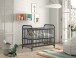 Babybett >BRONXX< in Schwarz matt aus Metall - 130,7x102,2x71cm (BxHxT)