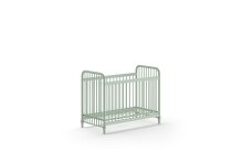 Babybett >BRONXX< in Grün matt aus Metall - 130,7x102,2x71cm (BxHxT)