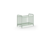 Babybett >BRONXX< in Grün matt aus Metall - 130,7x102,2x71cm (BxHxT)